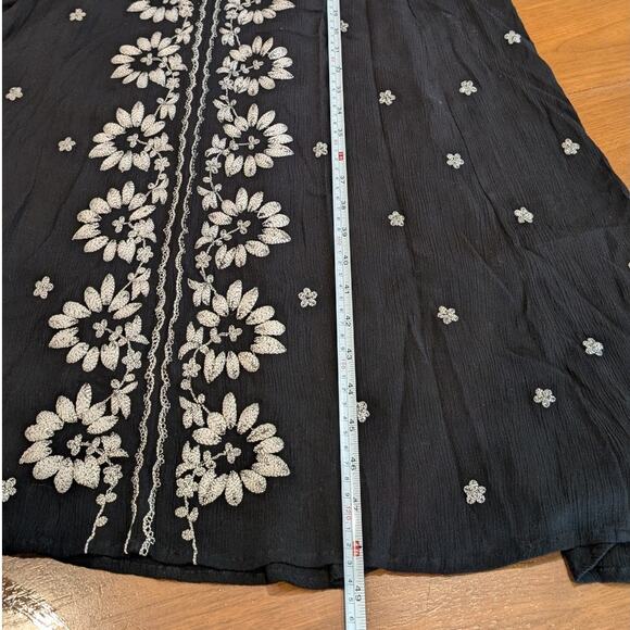 Free People Floral Embroidered Fable V-neck Empire Waist Midi Dress, size S - Picture 7 of 8